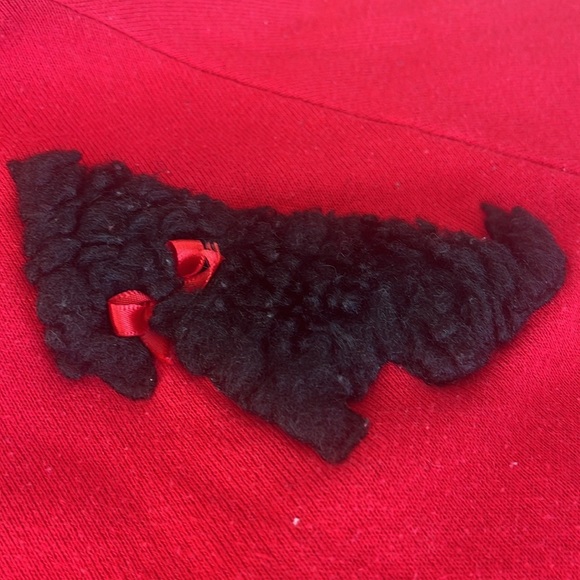 Vintage Just Ducky Scottie Dog Sweatshirt Womens XXL 80s Faux Fur Appliqué USA - Picture 8 of 14